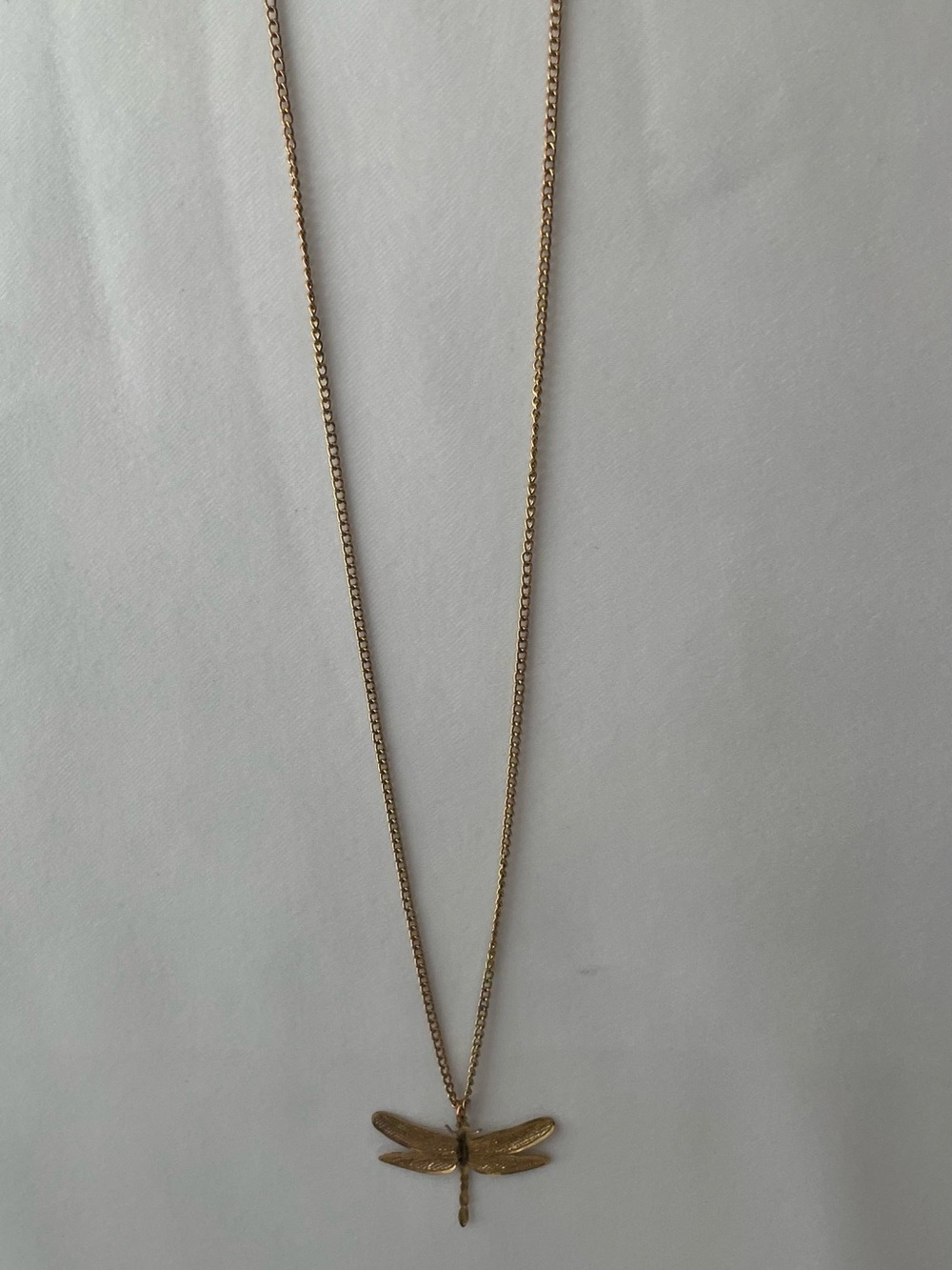 Gold Tone Dragonfly Necklace Cottagecore Fairycore Festival Simple Beautiful